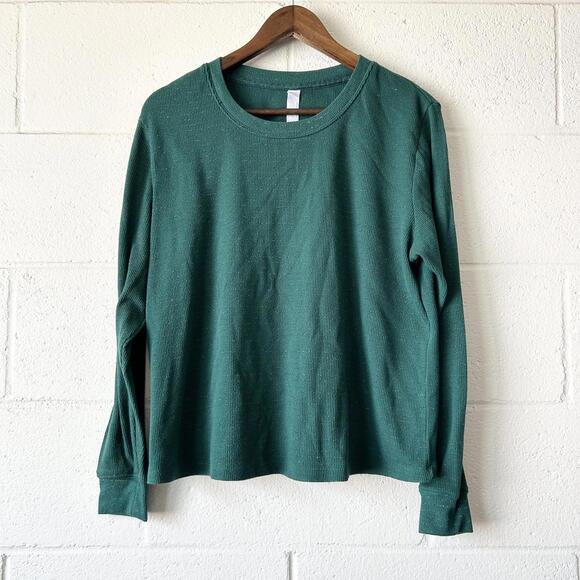 Stars Above Green Shimmery Stripe 2 Piece Christmas Pajama Set Women's Large - Picture 2 of 8